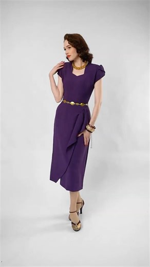 Gloria 1940s Dress Clematis by Vivien of Holloway | Classic Style & Timeless Fashion
