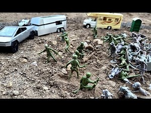 Army Men Battle Zombies at the Campground #armymen #stopmotion #zombie #zombies