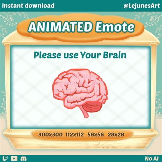 Brain Meme Animated Emote: Twitch, Youtube, Discord (download Digital) - Etsy Canada