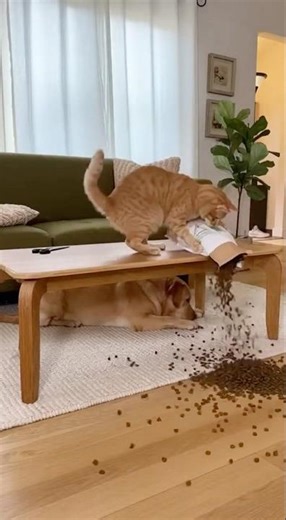 It's the orange cat's fault! Husky is just right. #cat #funny #cute