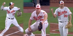 The Orioles turned their second triple play of the year with an incredibly smooth 5-4-3