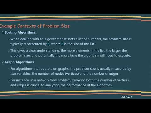 Understanding the Concept of Problem Size in Algorithm Analysis