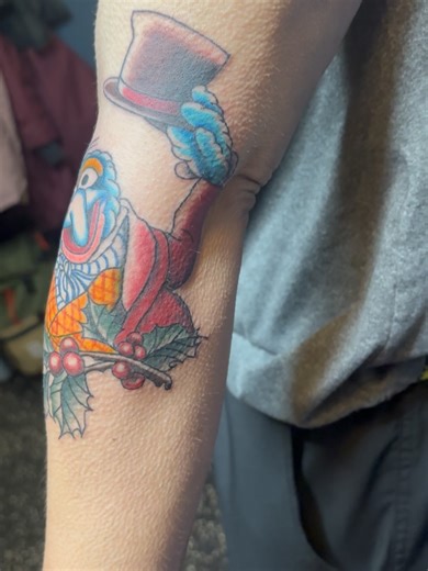 Nell Shanahan on Instagram: "Did you know that Gonzo played the part of Charles Dickens in the 1992 movie The Muppet Christmas Carol, as director Brian Henson said Gonzo was the most improbable Muppet to do so? Thanks @maddymakesmagic for snagging this piece from my flash! I’d LOVE LOVE LOVE to make more Muppet tattoos! Sliiiide into those DMS to chat about your favorite character! . . . . #muppettattoo #collarcity #troytattooartist #gonzotattoo #518tattoo"