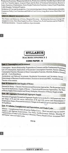 NEP 3rd semester economics Hons syllabus Major 5 , 6 ,7 || 3rd semester economics Hons syllabus ||