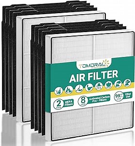 TOMORAL 510 & 410 Replacement Filter for Whirlpool Whispure 8171434K 1183054K, fits AP450 AP510 AP51030K AP45030K WP500 WP1000 Air Purifier, 2 True HEPA + 4 Pre-Filters (2 Set)