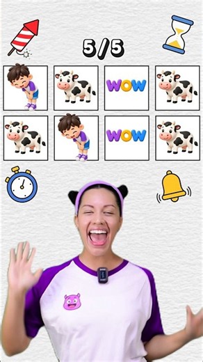 WOW, COW, BOW! 🎵 | Phonics Rhythm Challenge for Kids #Shorts