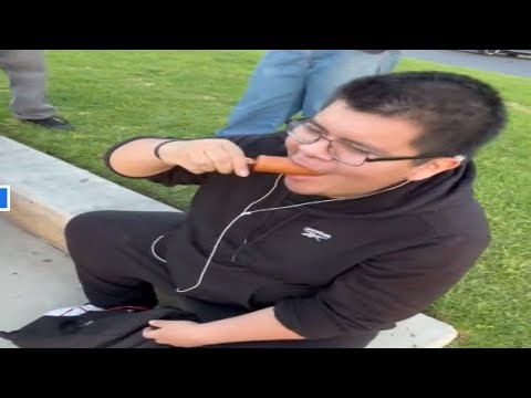 queso eats a glizzy in 0.9999 seconds ( gone wrong)