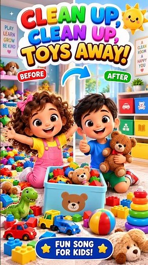 Clean Up, Clean Up, Toys Away! 🧸 | Kids Songs & Nursery Rhymes | Clean Up Song for Kids