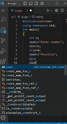 c++ program to check whether number is positive or negative.