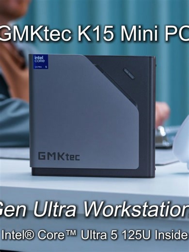 Plug it in and start working. AI-ready, expandable, super clean setup. What would you connect first — eGPU or AI tools? #GMKtec #GMKtecK15 #MiniPC #DeskSetup #SmartWorkspace