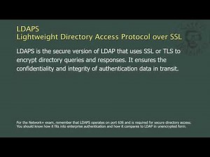 LDAPS - Lightweight Directory Access Protocol over SSL - Network+