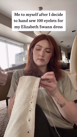 The elizabeth swann pirate dress is underway! Lots of work just into the chemis