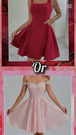 Red or Pink | Choose Favorite ❤️💖 #dress #skirt #top #pants #heels #bag #girls #nails #hair #shorts