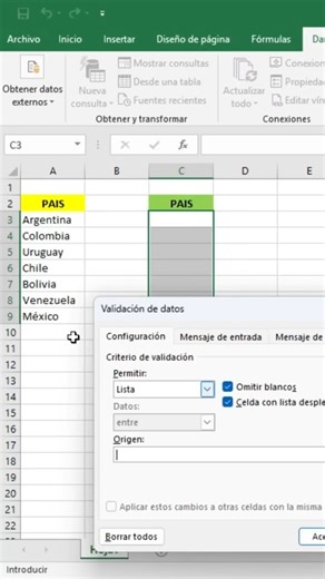 Crea una Lista Desplegable en Excel ¡Fácil y Rápido! ✅📋 #excel #shorts | Kevin Ramirez