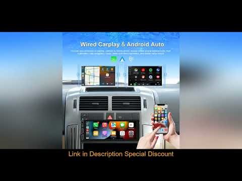 Podofo 1 Din MP5 Car Radio 6.86'' MP5 Player Wired Carplay Android Auto Universal Multimedia Player