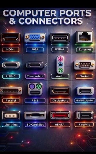 Computer Ports & Connectors Explained 🔌💻 (Know Your PC Like a Pro!) #ComputerBasics #TechTips