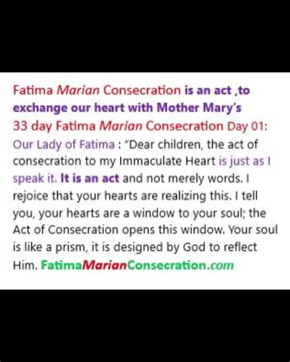 FBenefits of Fatima Marian Consecration: