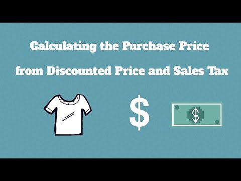 Calculate Purchase Price from Discount Price and Sales Tax