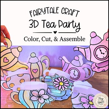 Alice in Wonderland Tea Party Craft, 3D Mad Hatter Style Teacups & Teapots (PDF)