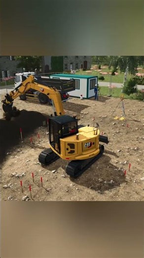 Laser Precision Excavation! 🎯 -0.70m Target #fs25 #ls25 #farmingsimulator25 #fs25timelapse