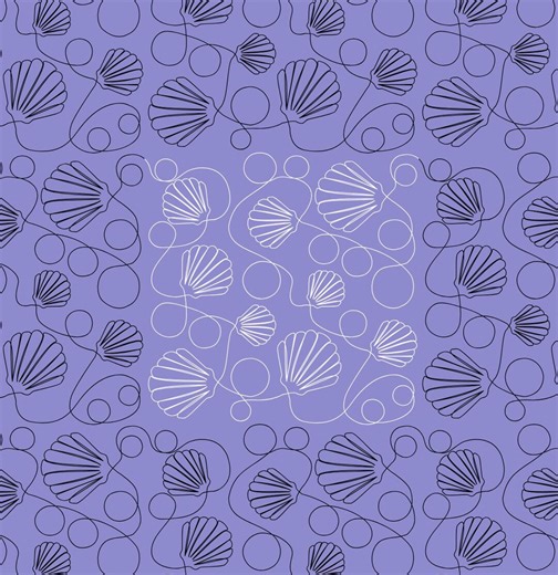 Seashell Meander Quilting Pattern – Edge to Edge Pantograph With Seashells | Coastal Longarm Design - Etsy