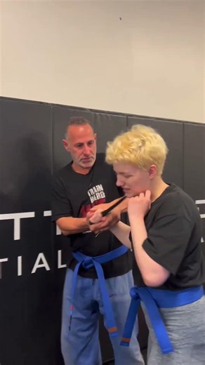 Knife at your neck? Krav Maga training for real self-defense. #kravmaga #selfdefense