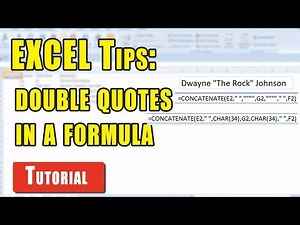 Excel Tips: Add double quotes in a formula