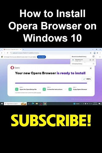How to Install Opera Browser on Windows 10 #shortvideo #shorts