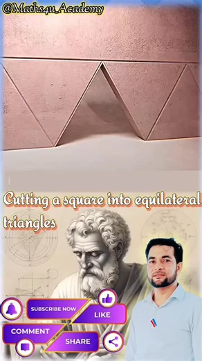 Maths4u Academy on Instagram: "Cutting a square into equilateral triangles #geometry #math #Square #triangle"