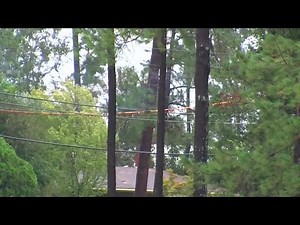 Power line fire in Albany, Georgia due to heavy winds from now Tropical Storm Michael