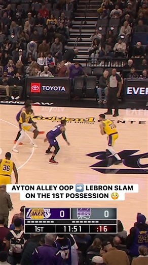 765K views · 11K reactions | Ayton lobs it to LeBron for the alley oop SLAM to start the game in SAC!  LAL-SAC • NBA League Pass Tap to Watch ➡️ https://www.nba.com/how-to-watch-game-redirect/0022500562?partnerRef=NBA&platform=Facebook&surface=Post | NBA | Facebook