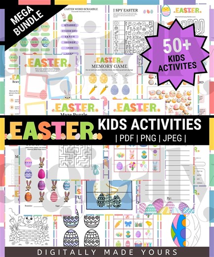 50  Printable Easter Games Bundle, Easter Activity for Kids, Kids Easter Party Game, Easter Classroom Activity, Easter Games, Party Games - Etsy