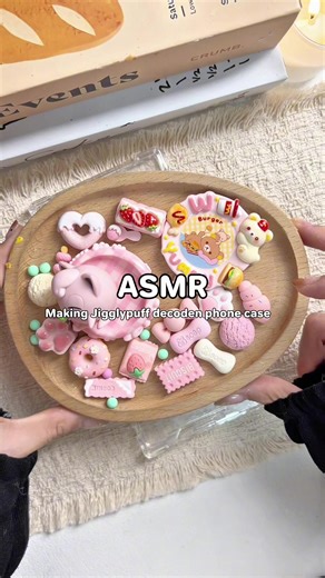 ASMR making Jigglypuff decoden phone case #diy #handmade #decodencase #foryou #asmr