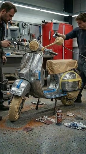 Vespa PTS 150 Full Body Repair — From Rust to Orange Glory! 🛵🍊