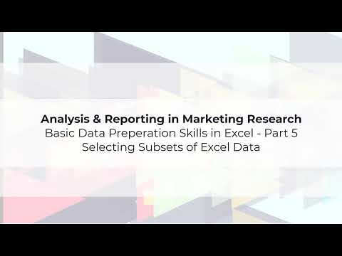 Analyzing a specific subset of the dataset - Illustrating Excel TABLES