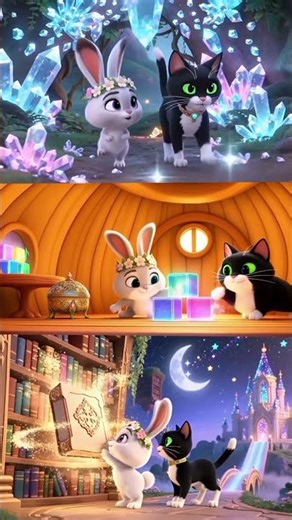 Rabbit & Cat | Funny Rabbit Rhyme for Kids | Cute Bunny Poem #rhymes #poems #cartoon