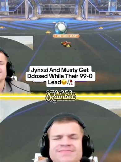 Jynxzi And Musty Get Ddosed While Their 99-0 Lead😔🥀 #jynxzi #jynxziclips #jynxzirage #jynxzifunnymoments #viralvideos #fyp #rocketleague @jynxziontwitch