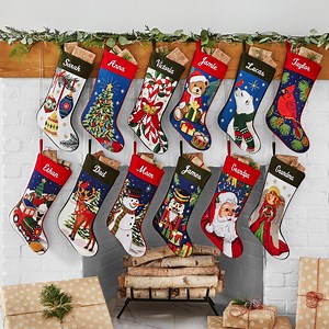 Personalized Needlepoint Stocking - Family Stockings - Old-fashioned Christmas Décor - Embroidered Name - 12 Designs Available - Etsy