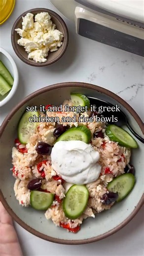 SLOW COOKER GREEK CHICKEN AND RICE BOWLS!!!! a set it and forget it dream truly. don’t love how you have to make a main and sides and actually put in a lot of effort? SAME! that’s why i turn to this greek chicken and rice dish again and again. save some of the chicken marinade for yogurt dipping sauce too. it’s so good and served even better with pita bread or naan bread🙌🏻 comment “CHICKEN” and i’ll message you the recipe to make this. and the link to pre-order my next cookbook, MORE PLEASE wi