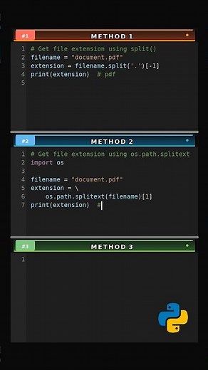 Get File Extension via 3 Methods #extension