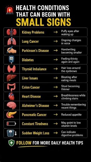 Health Conditions That Start With Small Symptoms