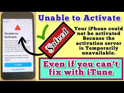 Unable to activate iPhone | because the activation server is temporarily unavailable