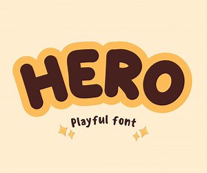 Hero – Bold Playful Font | Fun Cartoon Display Typeface for Kids & Crafts
