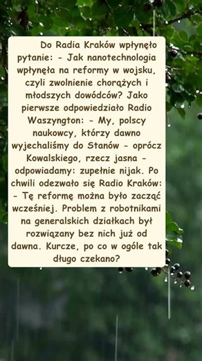 Nanotechnologia i reforma armii - robotnicy na działkach generałów