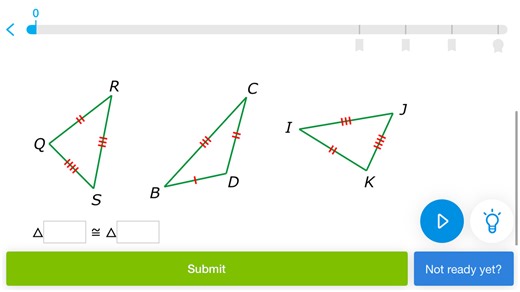 Which two triangles are congruent by the SSS Theorem? Complete ... | Filo