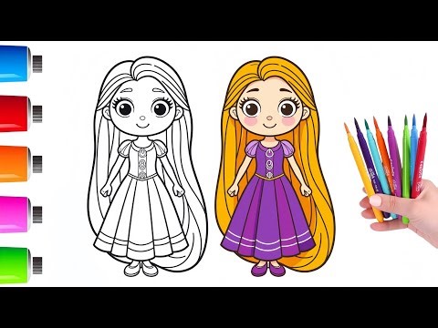 Cute Girl Coloring For Kids || Easy And Simple Coloring Tutorial