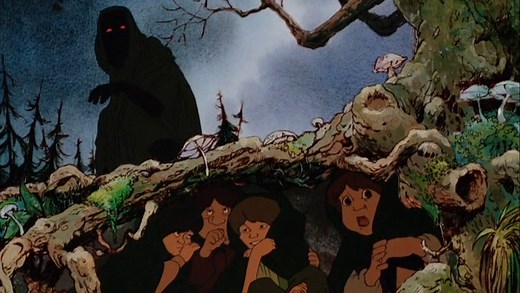 Lord of the Rings (1978) - The Hobbits hide from a Ringwraith | Ralph Bakshi