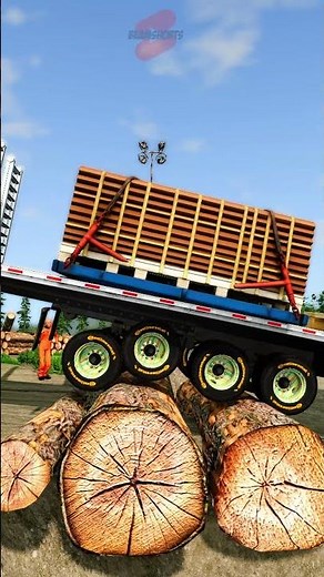 Truck Tow Trailers vs Logs Extreme Mack Heavy Haul 🚚 #short #beamng #beamngdrive #trucksvs