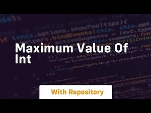 maximum value of int