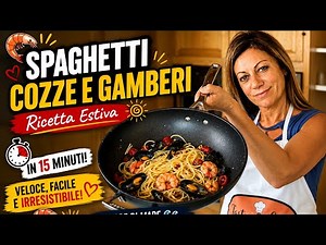 🍝 Mussels and Shrimp Spaghetti Summer Recipe in 15 minutes ⏰🦐